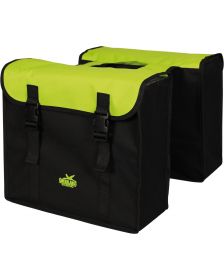 Greenlands fietstas dubbel zwart/lime